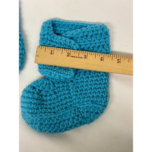 Booties Baby booties shoes boots Toddler child kids turquoise handmade pajamas - Picture 9 of 10